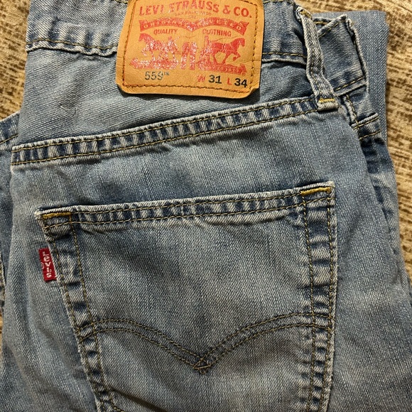 Levi's 559 Jeans Relaxed Straight Fit Ocean Blue Indigo 100% cotton W31 L32 - Picture 4 of 6